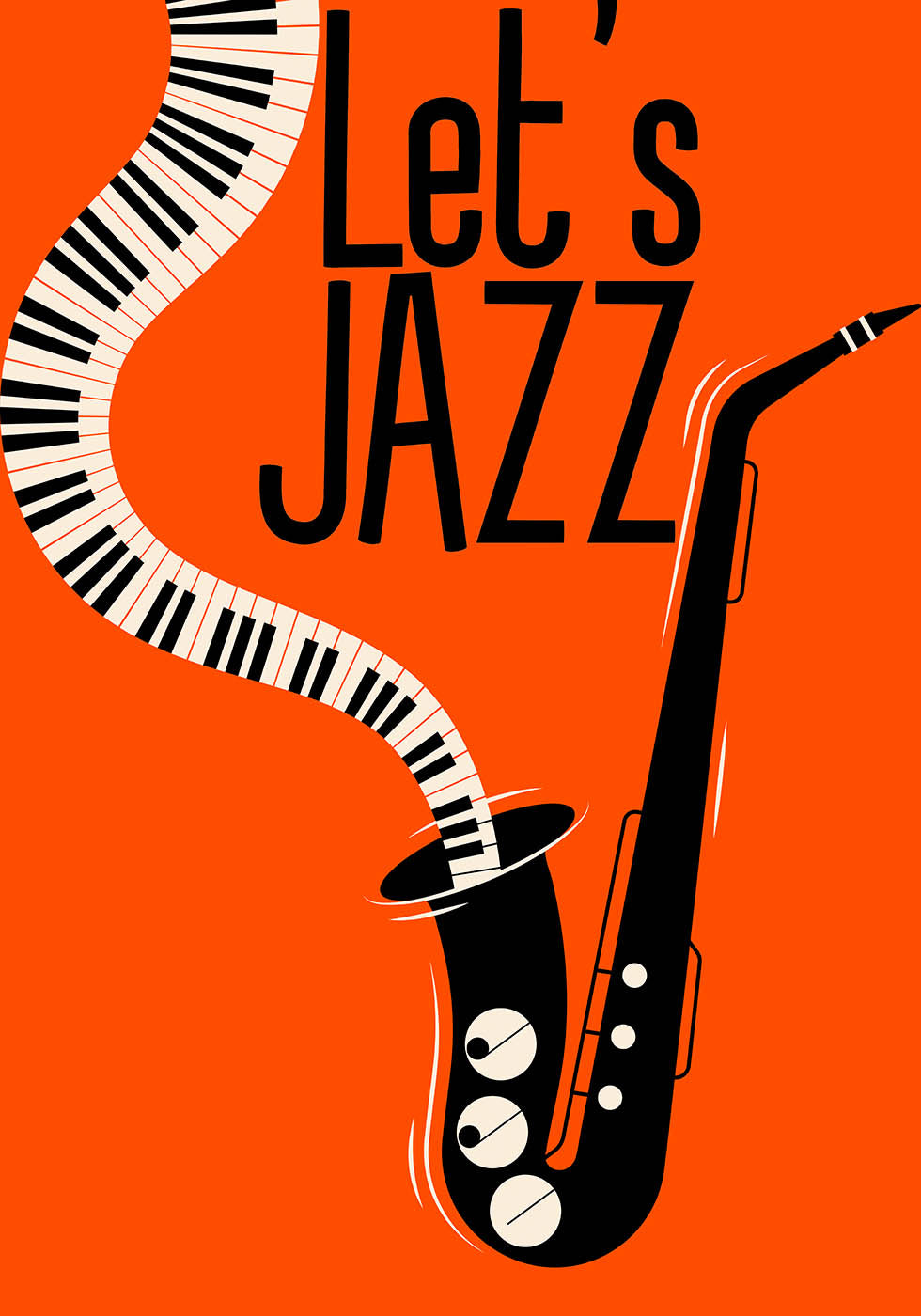 Let's Jazz orange poster