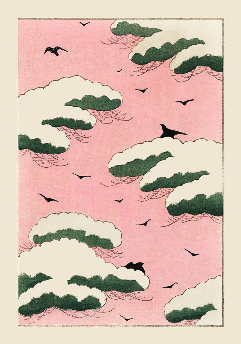 Pink sky by Watanabe Seitei poster