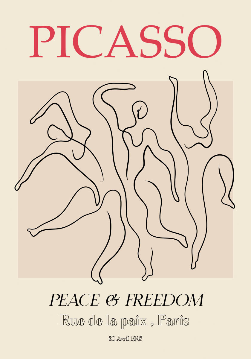 パブロ・ピカソ、三人の踊り手（ダンス）、希少な大判額装用画集より
